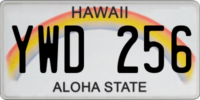 HI license plate YWD256
