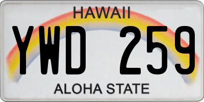 HI license plate YWD259