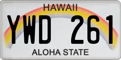 HI license plate YWD261