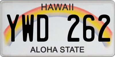 HI license plate YWD262