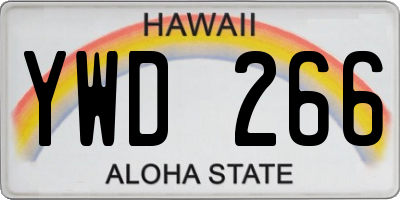 HI license plate YWD266