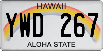 HI license plate YWD267