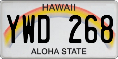 HI license plate YWD268