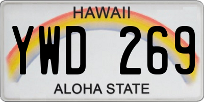 HI license plate YWD269