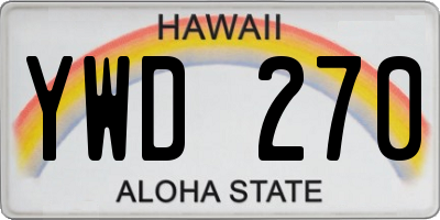 HI license plate YWD270