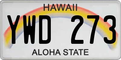 HI license plate YWD273