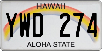 HI license plate YWD274