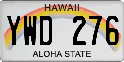 HI license plate YWD276