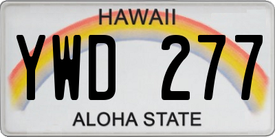 HI license plate YWD277