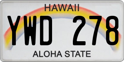 HI license plate YWD278