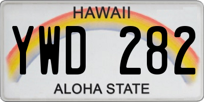 HI license plate YWD282