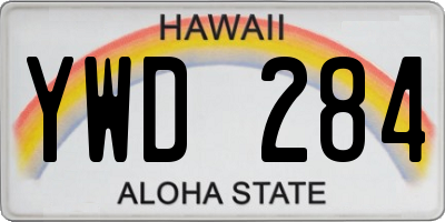 HI license plate YWD284