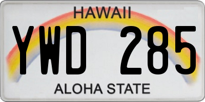 HI license plate YWD285