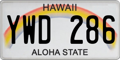 HI license plate YWD286