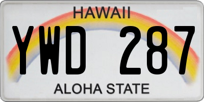 HI license plate YWD287