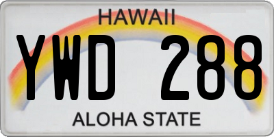 HI license plate YWD288