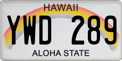 HI license plate YWD289