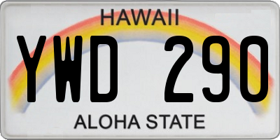 HI license plate YWD290