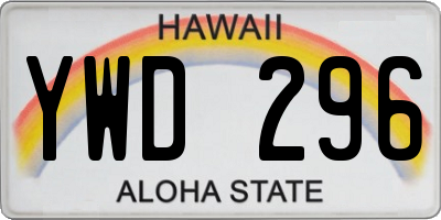 HI license plate YWD296