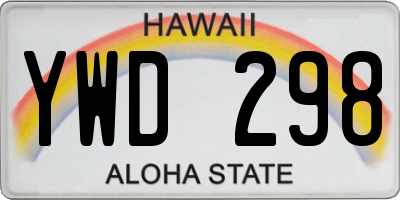 HI license plate YWD298