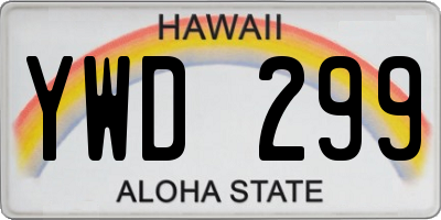 HI license plate YWD299