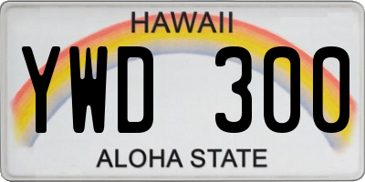 HI license plate YWD300