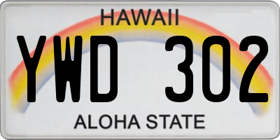 HI license plate YWD302