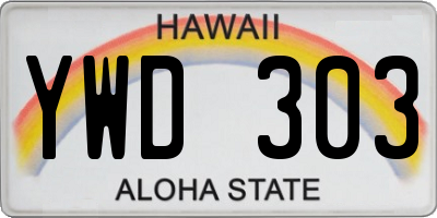 HI license plate YWD303