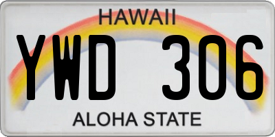 HI license plate YWD306