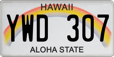 HI license plate YWD307