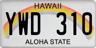 HI license plate YWD310