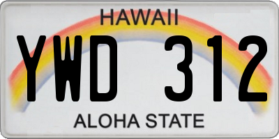 HI license plate YWD312