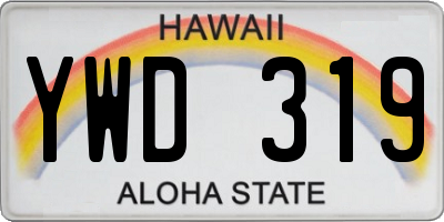 HI license plate YWD319