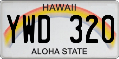 HI license plate YWD320