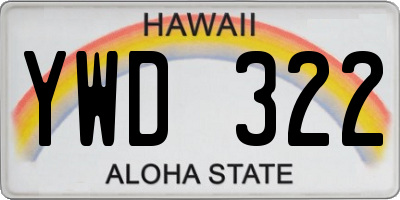 HI license plate YWD322