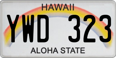 HI license plate YWD323