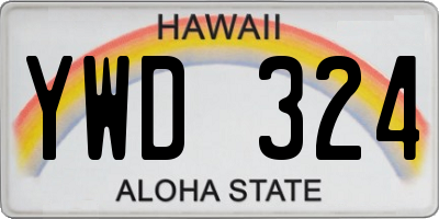 HI license plate YWD324