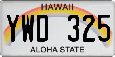 HI license plate YWD325