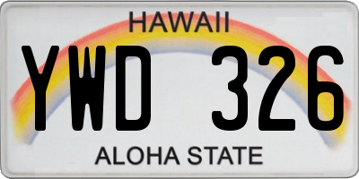 HI license plate YWD326