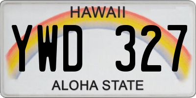 HI license plate YWD327
