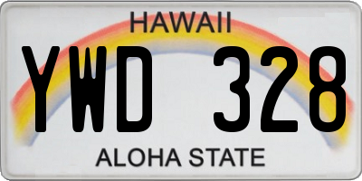 HI license plate YWD328