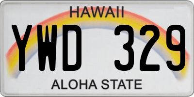 HI license plate YWD329
