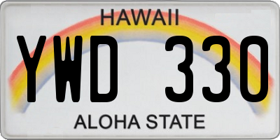 HI license plate YWD330