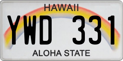 HI license plate YWD331