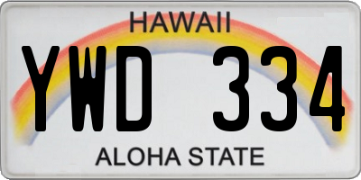 HI license plate YWD334
