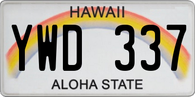 HI license plate YWD337