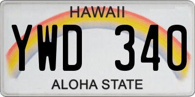 HI license plate YWD340