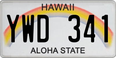 HI license plate YWD341
