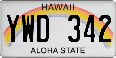 HI license plate YWD342