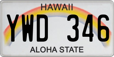 HI license plate YWD346